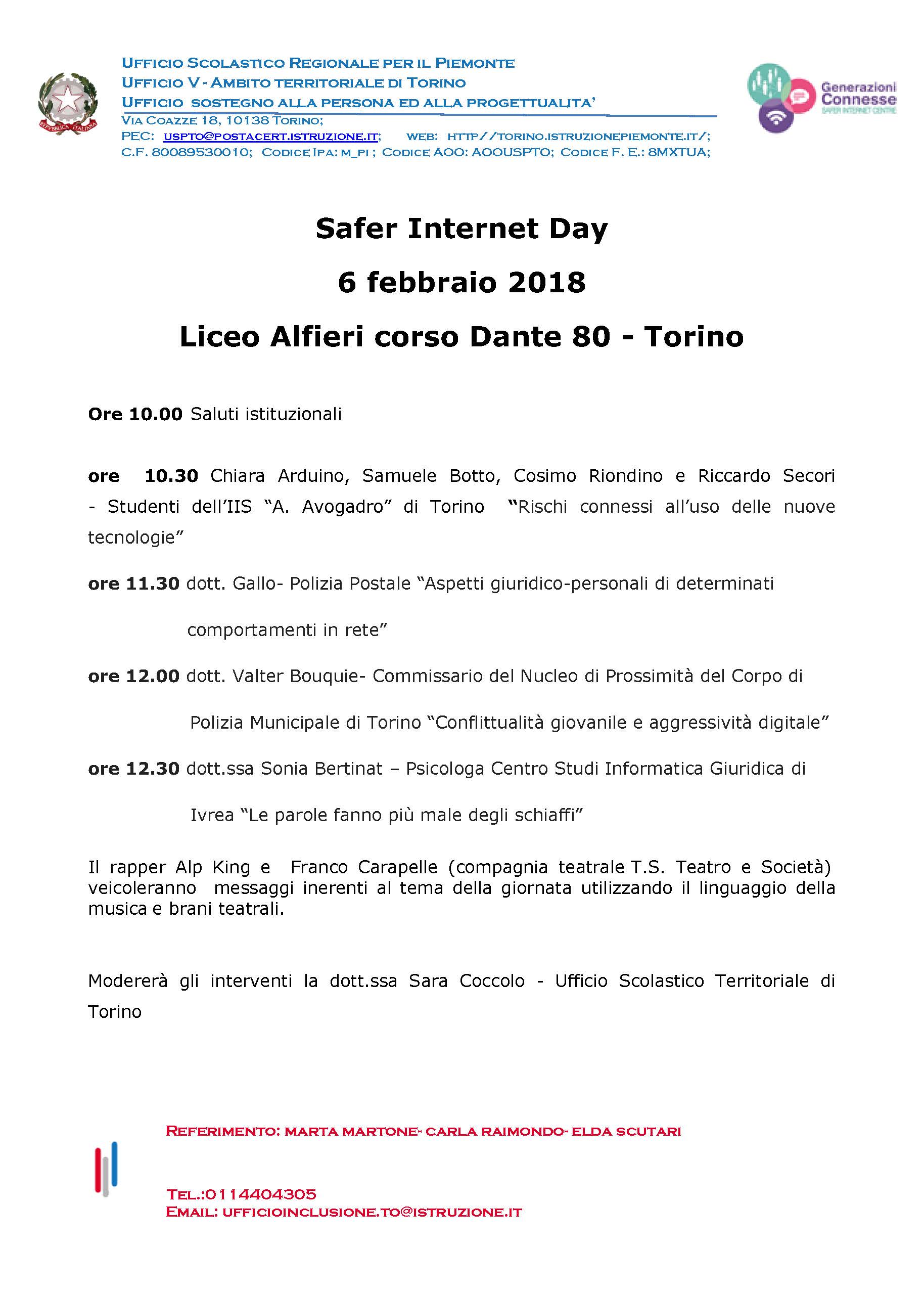 20180206 Safer Internet Day programma DEF 6 febbraio AT Torino